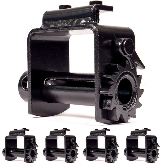 US Cargo Control Standard Portable Winch for Flatbed Trailer (5-Pack), 4 Inch Winch Holds Up 20 Feet of 4 Inch Webbing, Bolt-On Winch with 2 Set Screws for Bottom Mount, 5,500 LBS Working Load Limit