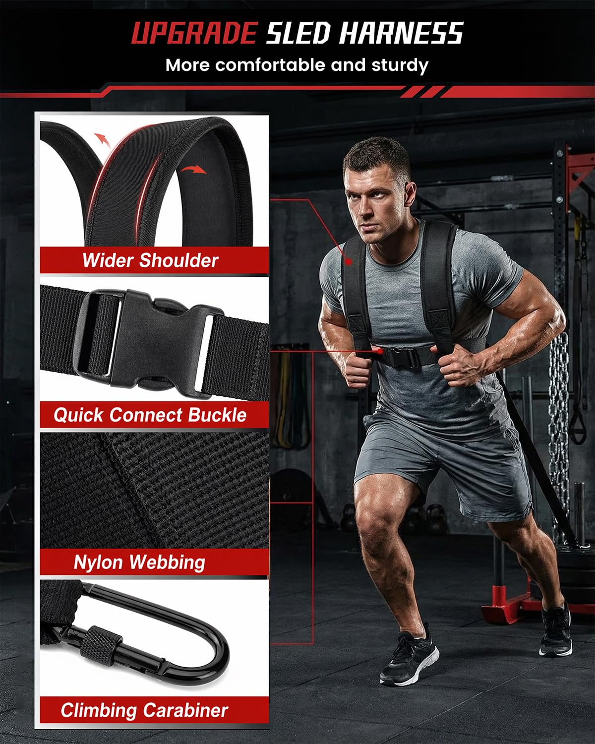 Football Sleds and Chutes, Weight Sled, Workout Fitness Sled for Training- Running Speed, Agility, Soccer, Strength, Adjustable Height Handle, Fits 1" & 2" Weight Plates