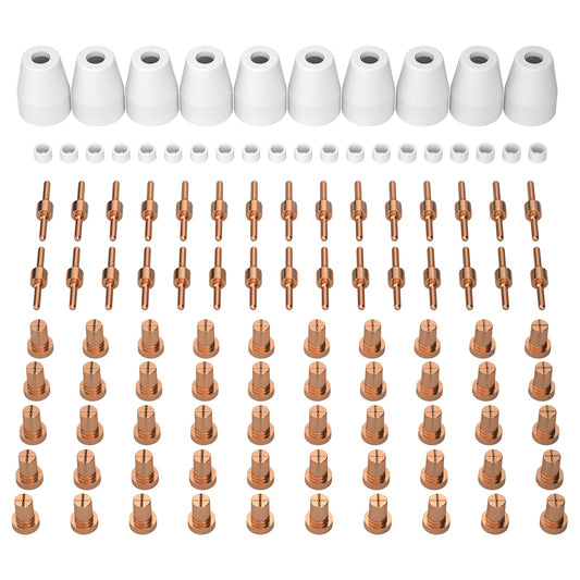 ARCCAPTAIN 110PCS PT31 Plasma Cutting Consumables Fit CUT-45 CUT-50 CT-312 MIG205 MP with Plasma Cutter Torch PT-31 JG-40 LG-40