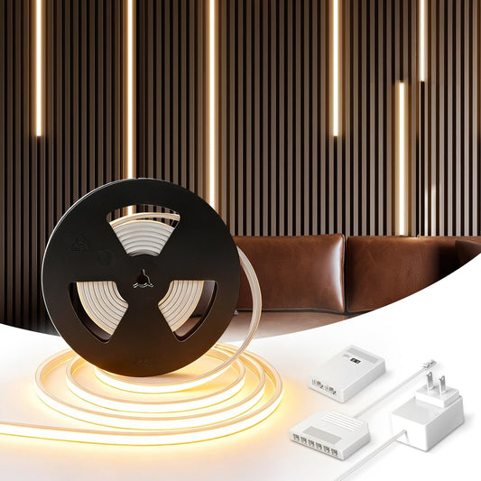V4light 16.4ft Smart Silicone LED Strip for Recessed Lighting, 2700K-6500K CCT, CRI90+ Dot-Free, Works with Alexa, App&Remote, Cuttable & Dimmable, Clip Mount for Wood Slat Wall, Under Cabinet, Stairs