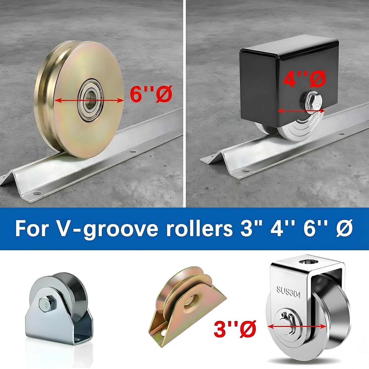 24 FT Extra Wide 3.5" Wide Heavy Duty V-Track for Sliding Gate, Compatible with 4" & 6" V-Groove Wheels, Galvanized Steel Ground Track Modular Design for Driveway, Warehouse & Industrial Gates