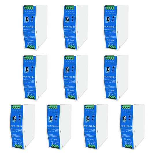 24Vdc Power Supply NDR 120W;Dual Output (Input:100-240VAC,Output:24VDC,50/60HZ) Power Supply Switch Switching Converter DC (24V 5A)(10pcs)