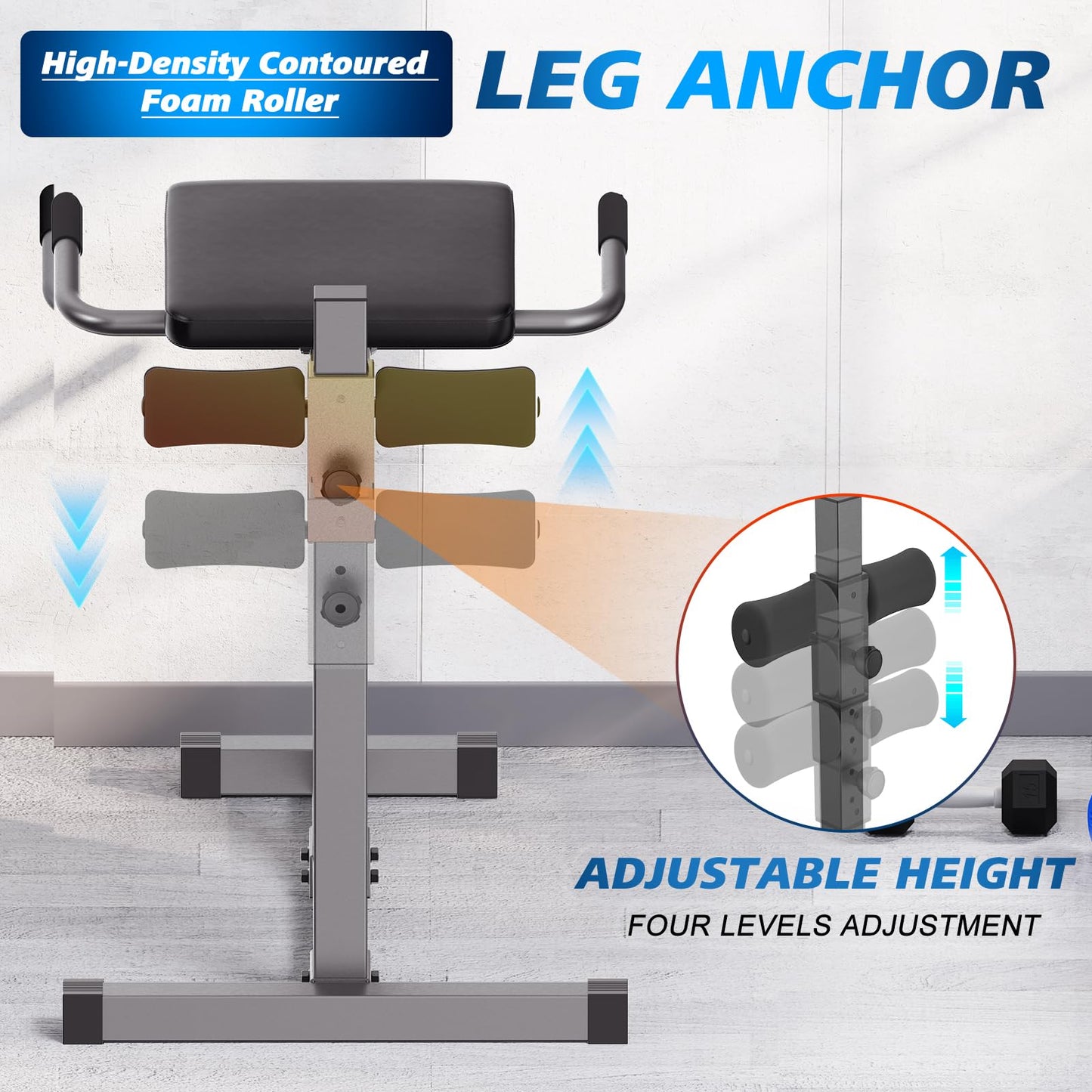 Marcy Adjustable Hyperextension Roman Chair / Exercise Hyper Bench JD-3.1 Dark grey
