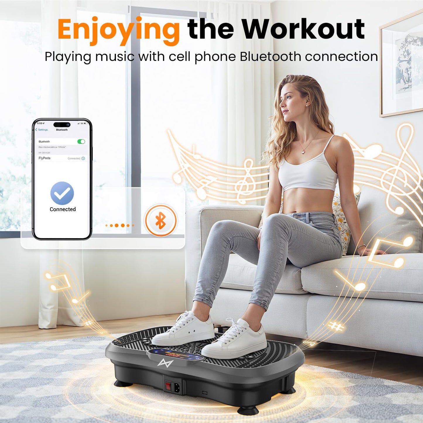 AXV Vibration Plate Fitness Platform Exercise Machine Vibrating Shaking Full Body Shaker Workout Vibrate Stand Shake Board Sport for Weight Loss Fat Burner for Gym Home Office