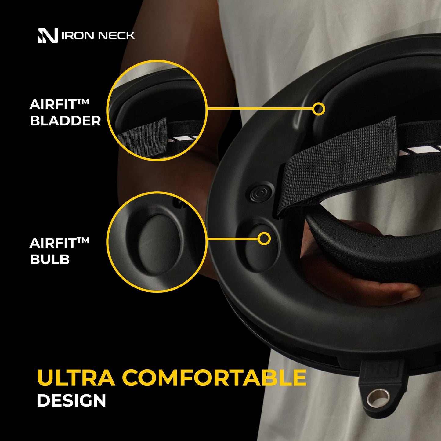Iron Neck 3.0 - Advanced Neck Trainer, Strengthener, Exerciser, & Rehabilitation Device to Relieve Pain & Improve Posture - Workout & Strength Training Equipment, Home Gym Accessories for Men