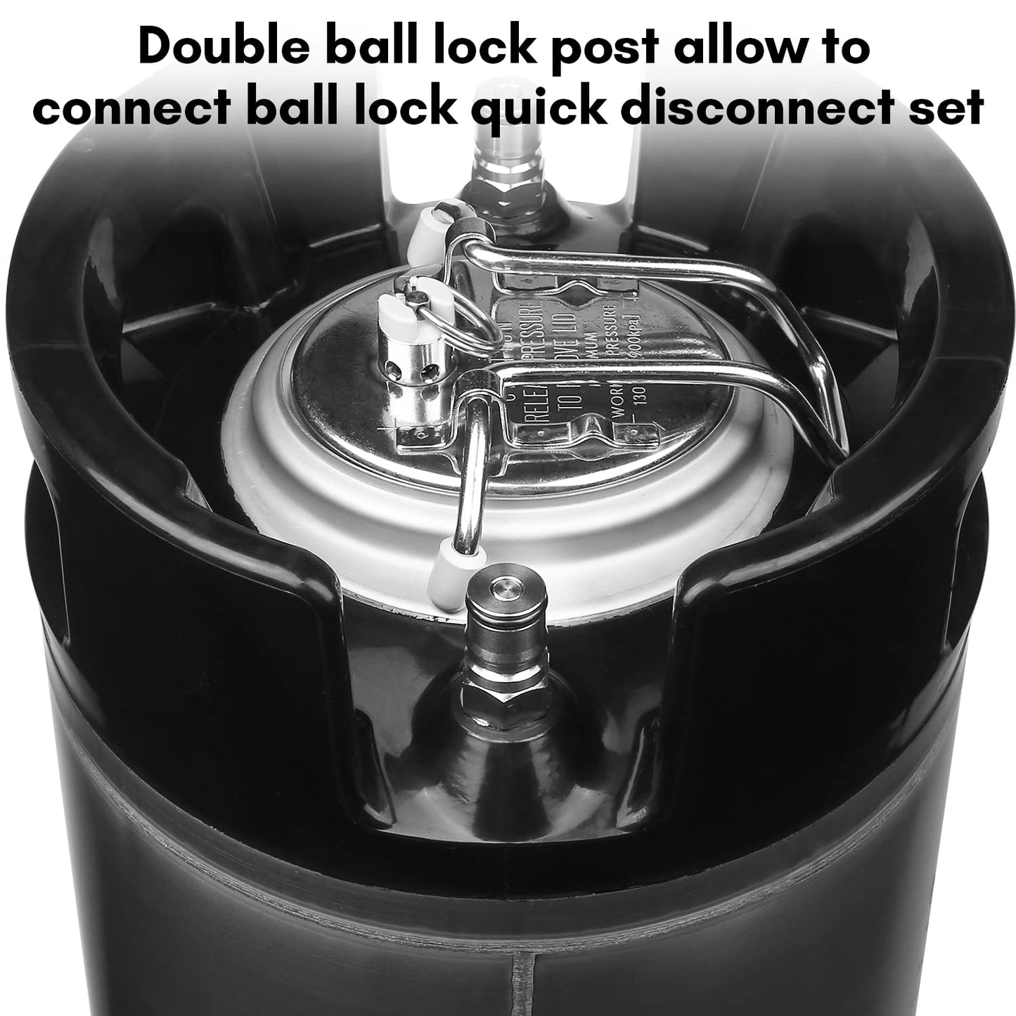 TMCRAFT New 5 Gallon Ball Lock Keg, Stainless Steel Beer Keg with Dual Rubber Handle for Home Brew- 2 Pack