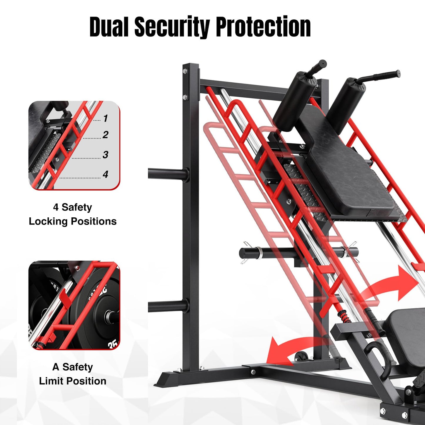 Dripex Leg Press Hack Squat Machine Combo for Home Gym, Adjustable Leg Press Machine for Full Lower Body Workout, Upgraded Leg Press with Transport Wheels and Weight Storage,Weight Plates Not Included