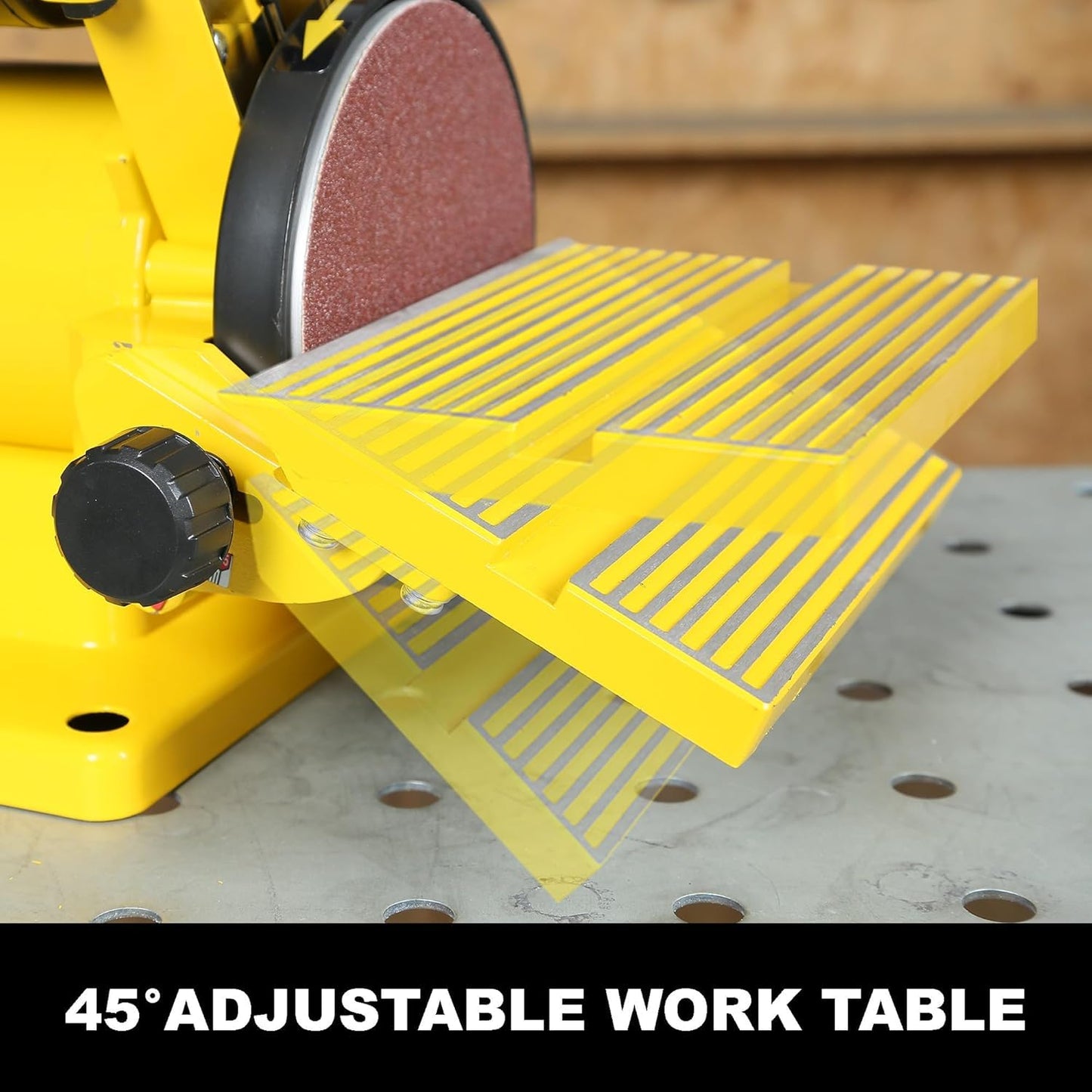 Woodskil 4.3A Belt Sander, 4 x 36 in. Belt & 6 in. Disc Sander, Double Dust Exhaust Port, Steel Base, 2Pcs Sandpapers Included