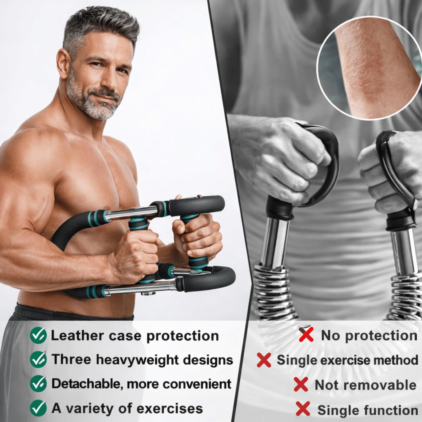 Twister Arm Trainer, Gorilla Bar, Upgraded 3.0 Arm Exerciser for Chest Workout, 80-110lbs Adjustable Twister Resistance Level, Ergonomic Gym Home Strength Bar with Non-Slip Handles with 3D Gloves.