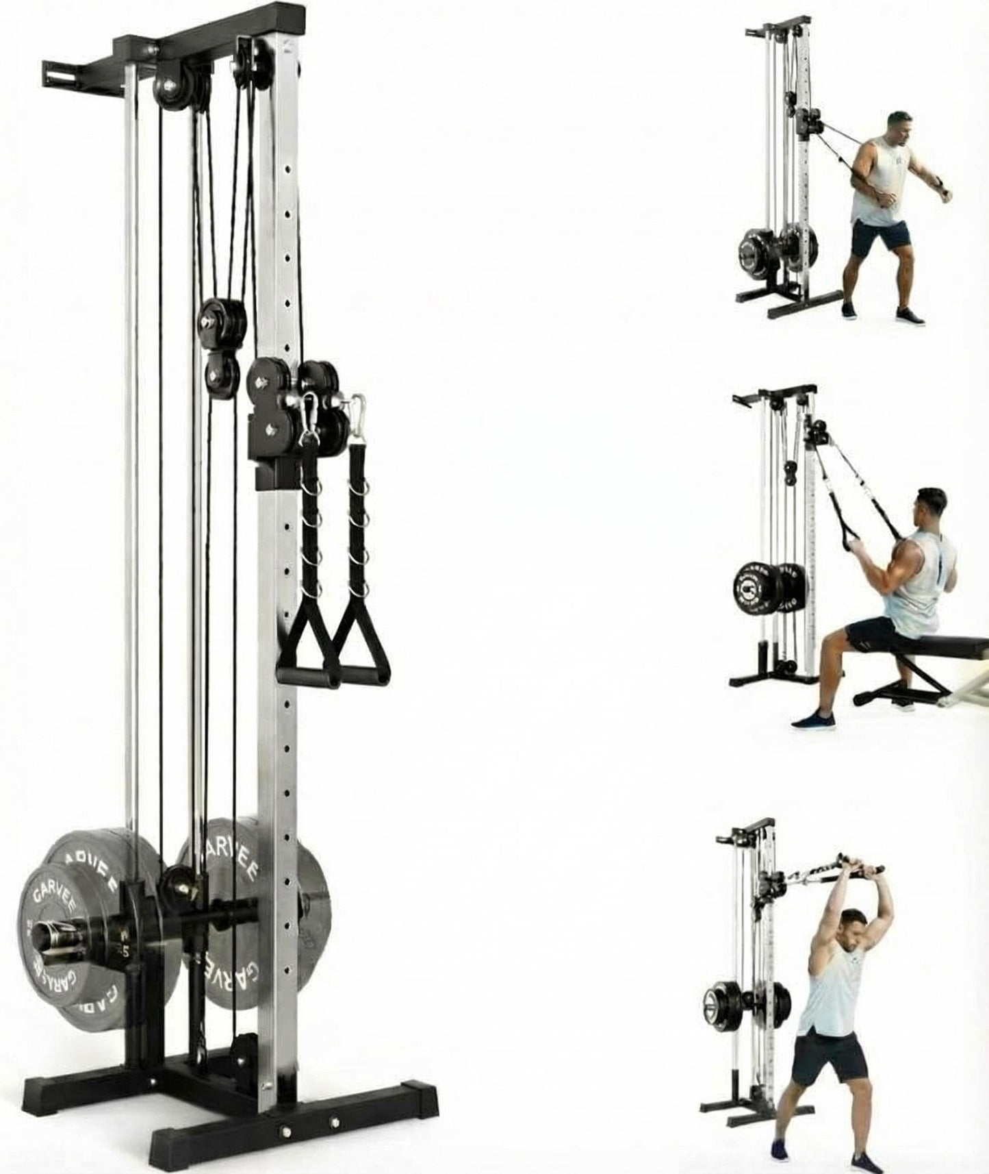 Wall Mount Cable Station – Dual Pulley Cable Crossover Machine with 18 Adjustable Positions, 400LBS Capacity Functional Trainer for Home Gym Strength Training