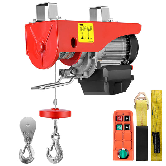 VIVOHOME Electric Hoist, 110V 1320 Lbs Winch with Wireless Remote Control, Zinc-Plated Steel Wire Hoist for Garage, Warehouses, Factories 38ft Lifting Height with Emergency Stop Switch ETL Listed