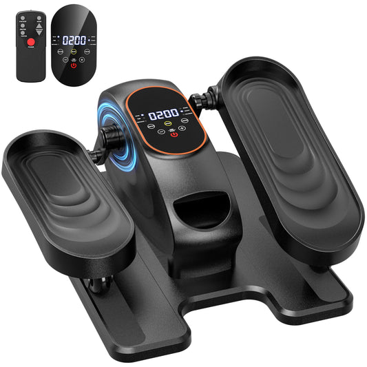 Under Desk Elliptical Machine, Electric Elliptical Leg Exerciser for Seniors with 15 Adjustable Speeds, Quiet Elliptical Exercise Machine, Mini Seated Pedal Exerciser with Remoter Home Office(Black)