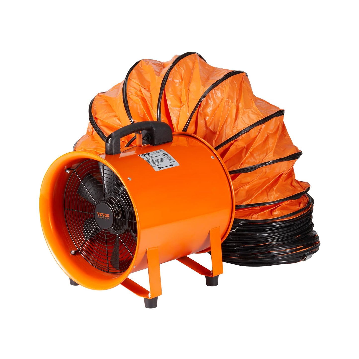 VEVOR Air Mover Blower Fan 12 Inch, 3198CFM 585W with 33ft Flexible Duct, Industrial Portable Ventilator Blower/Exhaust