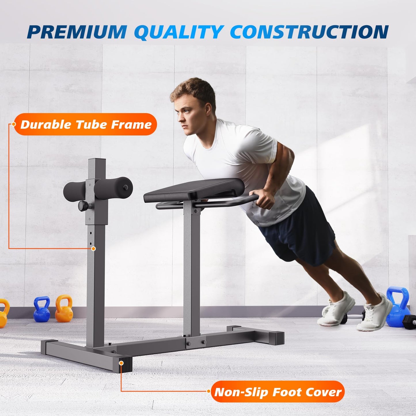 Marcy Adjustable Hyperextension Roman Chair / Exercise Hyper Bench JD-3.1 Dark grey