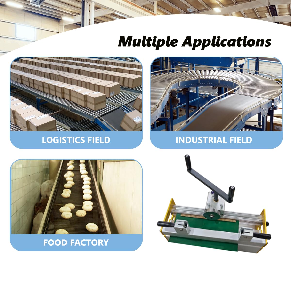 24'' Conveyor Belt Roller Machine, Industrial Fastener Roller Lacer Install Tool Splice Assembler, with 2 Face Strips Conveyor Belt Lacing Tool for Wire Hook Steel Buckle Spike Lacing Fastener