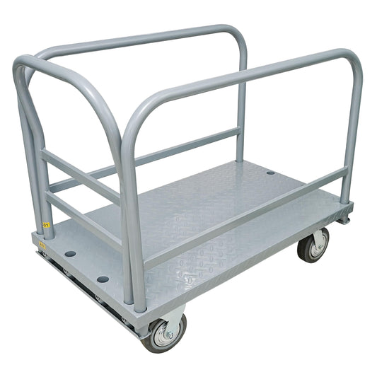 Svtneooy Heavy-Duty Panel Truck Cart - 42" x 24" x 33", 2000 LBS Capacity, 4-Wheel 2 in 1 Heavy-Duty Panel Trolley with 1 Front Handle and 2 Side Handles