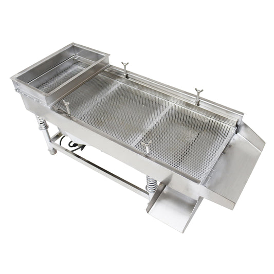 TECHTONGDA Straight Vibrating Sieve Screen Shaker Electric Linear Sifter Machine Stainless Steel One Layer One Motor 4mm Screen Size 11.8×29.5inch 110V