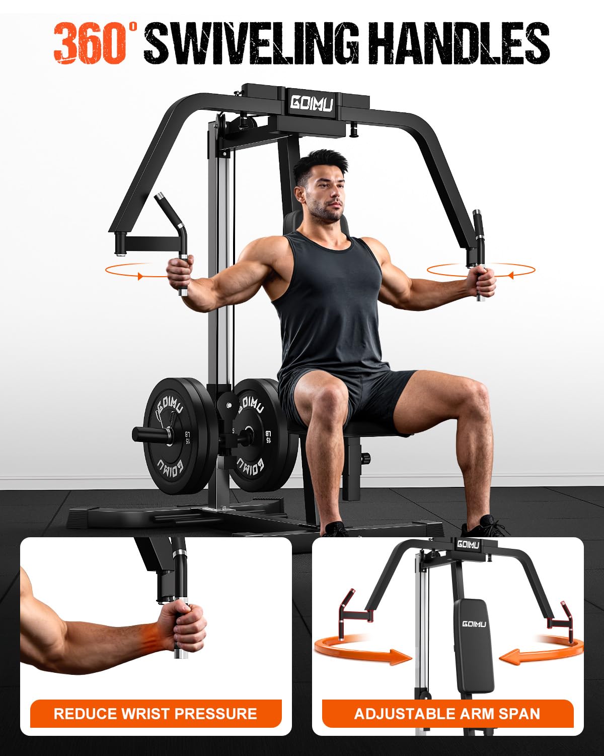 GOIMU Chest Fly Machine, CF01-PRO PEC Fly and Reverse Delt Machine, Upper Body Workout Equipment with Adjustable Backrest for Pectoral and Rear Deltoid, Chest Training Machine for Home Gym