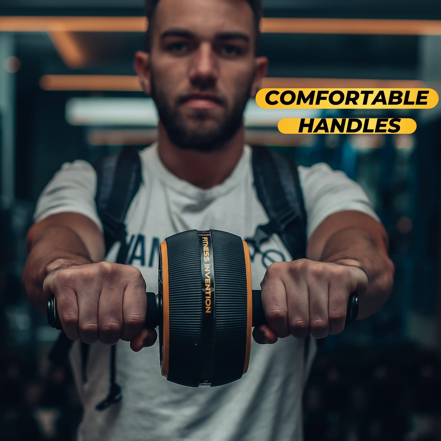 Fitness Invention Ab Roller Wheel - Ab Wheel Roller & Knee Mat - Rueda Para Abdominales - Abdominal Wheel - Abs Roller for Men & Women - Home Gym Equipment