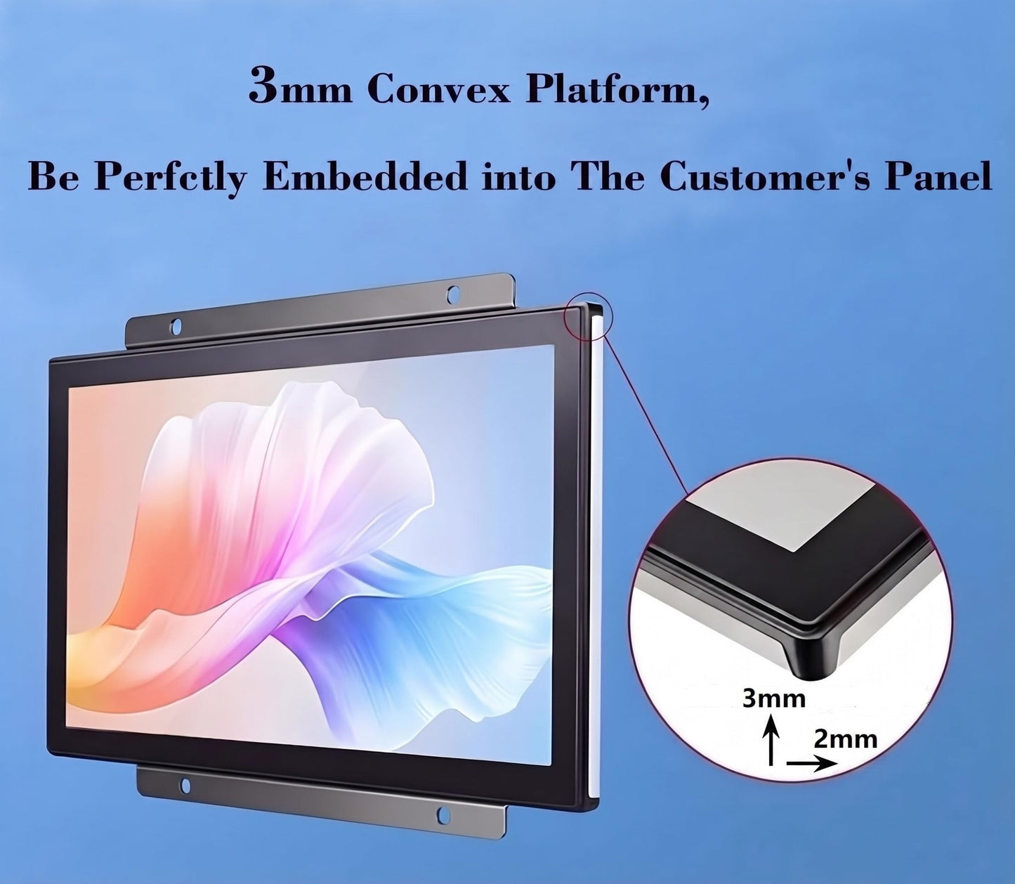 RIUIIN 21.5 Inch 10 Points Touch Front IK09/IP65, Open Frame Touch Monitor,Multi-Touch Industrial Display,920x1080,VESA+Panel Mount, for Kiosk, Automation, POS，Vending, 7x24h Work
