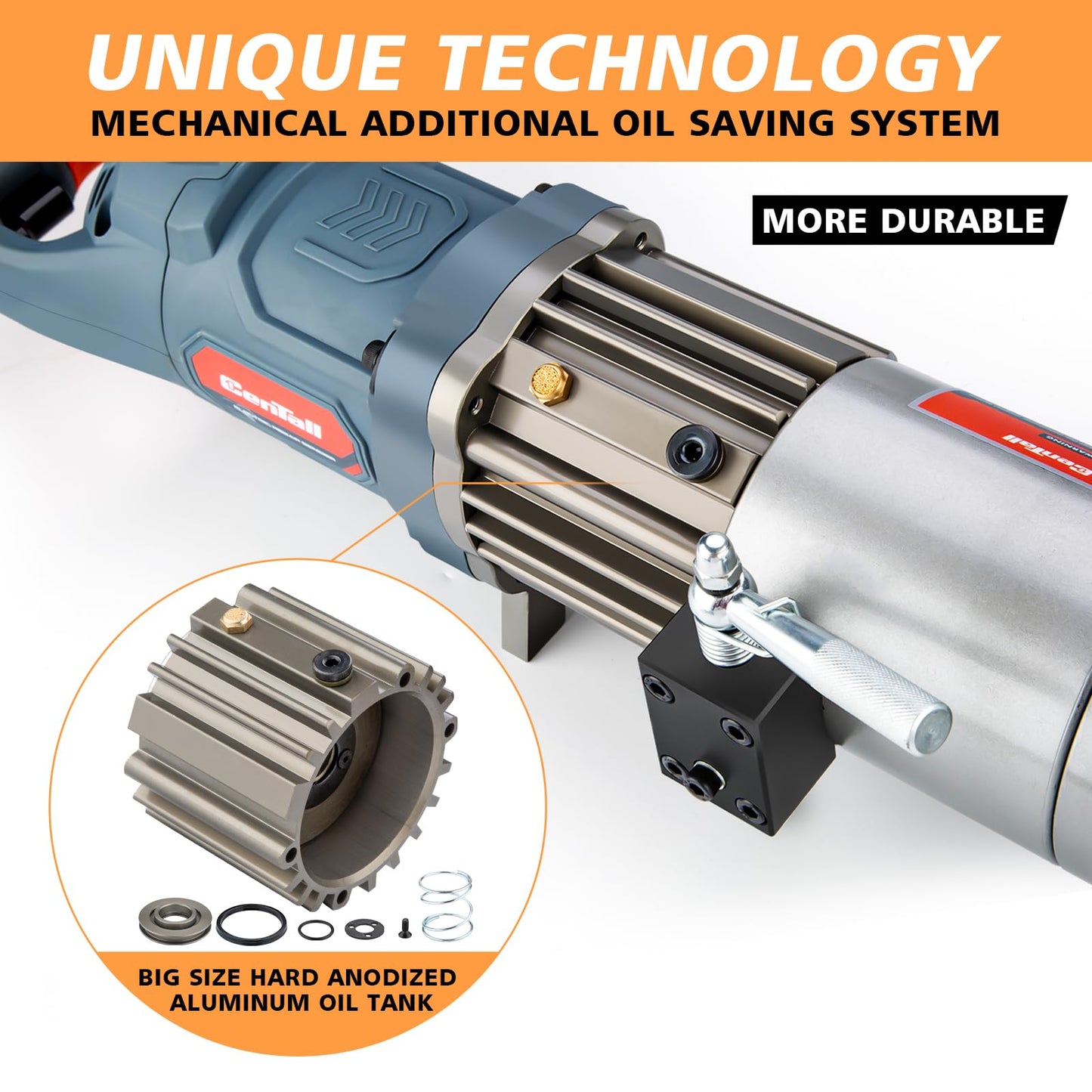 CENTALL Electric Hydraulic Rebar Bender Easily Bending Portable Rebar Bender (HRB16-orange)