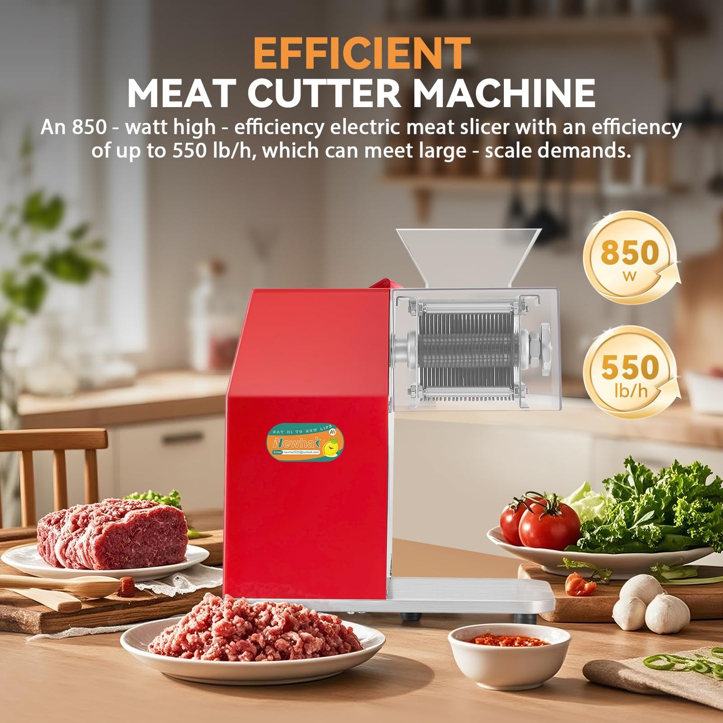 Newhai 850w Meat Cutter 3.5mm + 5mm Spare Blade