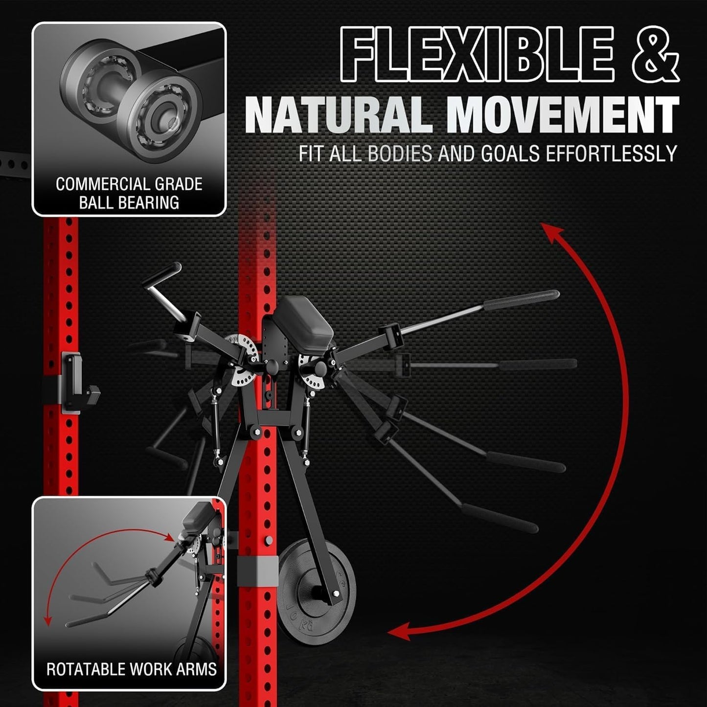 Mikolo Lateral Raise Attachment, Lateral Raise & Chest Fly Machine, Shoulder Press Machines for Chest & Shoulders, Power Rack Attachment with 1" Holes, Upper Body Workout Equipment for Home Gym