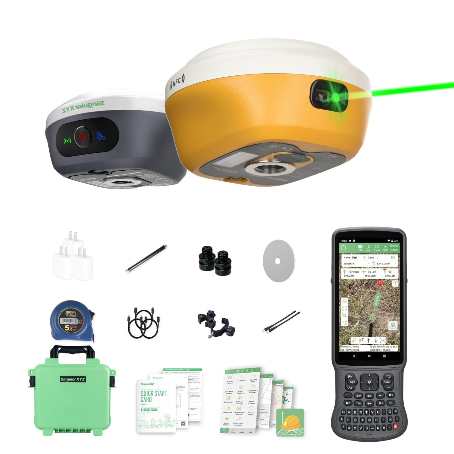 L1-Laser GNSS RTK Rover – Laser + GNSS, Handheld Collector with Software & AR Stakeout, 2cm Accuracy, 15km UHF, 120° Tilt Survey | Self-Developed Factory & Professional Support
