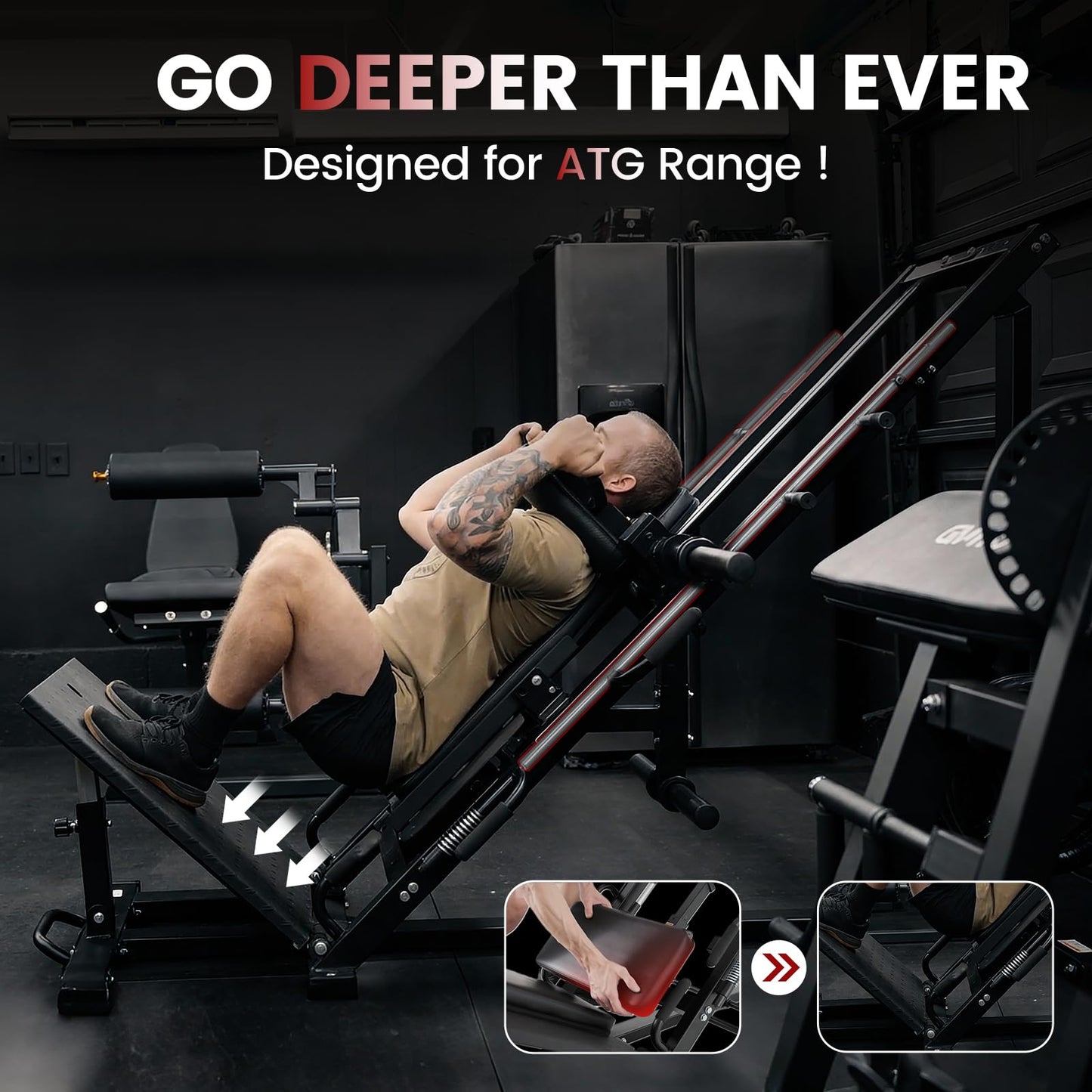 GMWD Leg Press Hack Squat Machine Combo, Leg Press Machine with Linear Bearing, Lower Body with Weight Storage for Quads, Hamstring, Glutes, Home Gym Exercise Equipment