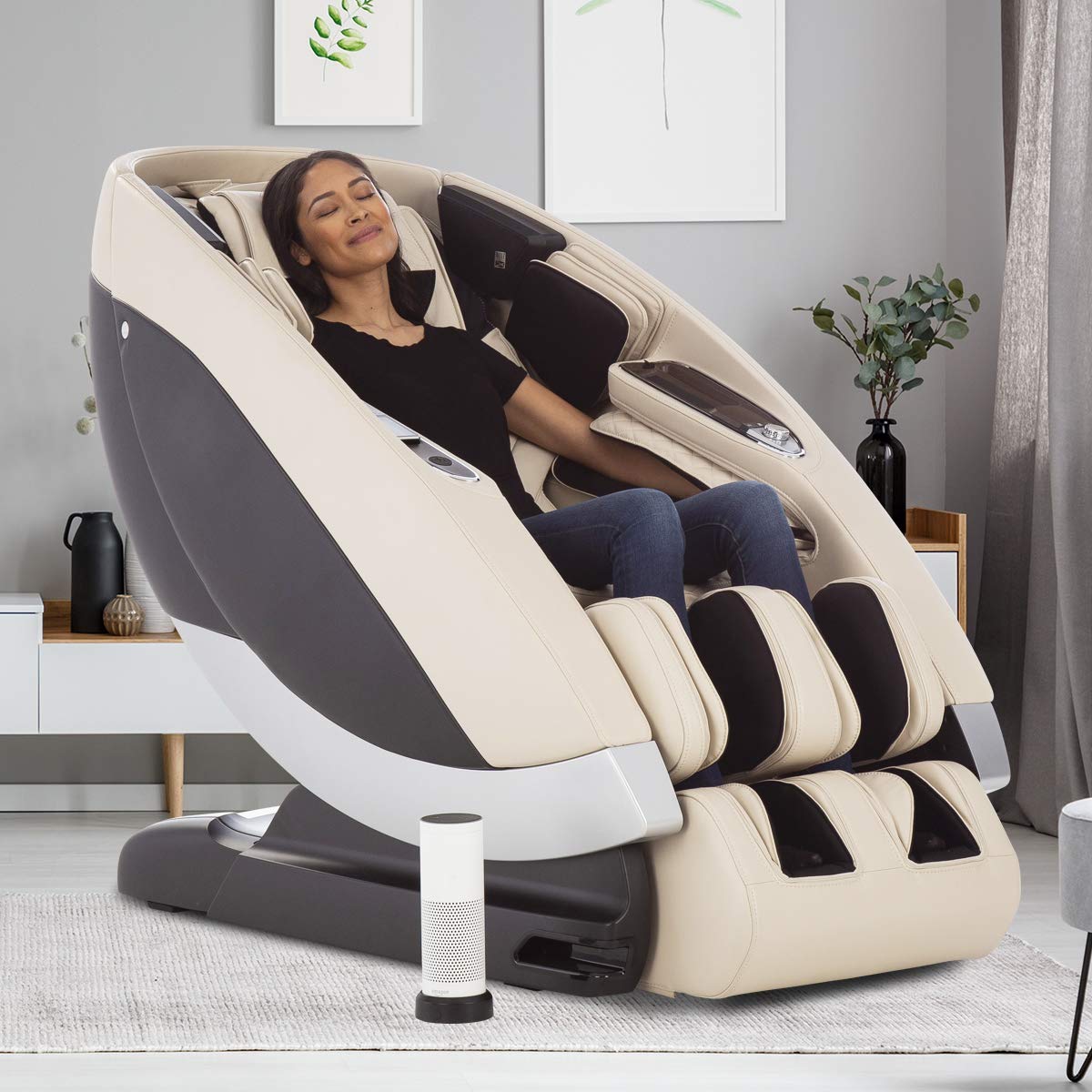 Human Touch Super Novo Zero Gravity Massage Chair - Virtual Therapist w/Alexa, Cloud Touch Acupressure - 3D & 4D Full Body Massage, Stretch & Deep Tissue for Recovery - 38 Wellness Programs, Cream