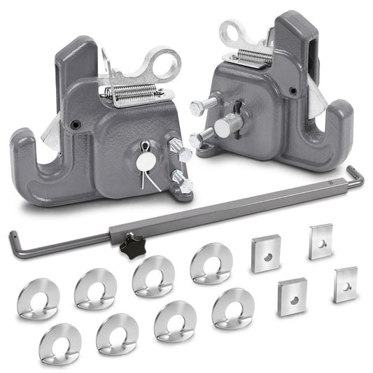 Upgraded Cat 1 Tractor Easy Change Quick Hitch System, Compatible with 3 Point Hitch Adapter, Tractor Hitch Faster Attach and Detach to Implements, Comes Stabilizer Bar, Grey