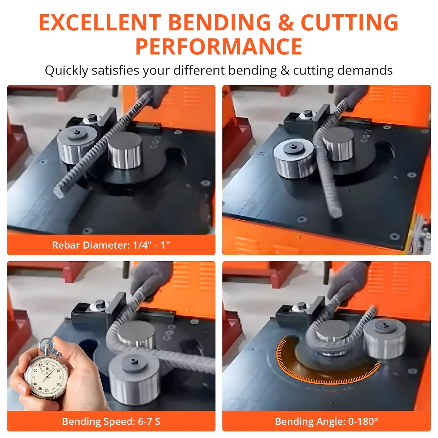 Garvee Electric Rebar Bender Machine 3000W up to 1.3 in with Our Electric Bender - Achieve 0-180° Angles, Operate with Convenient Foot Pedal Switch, and Benefit from Powerful 3000W Motor