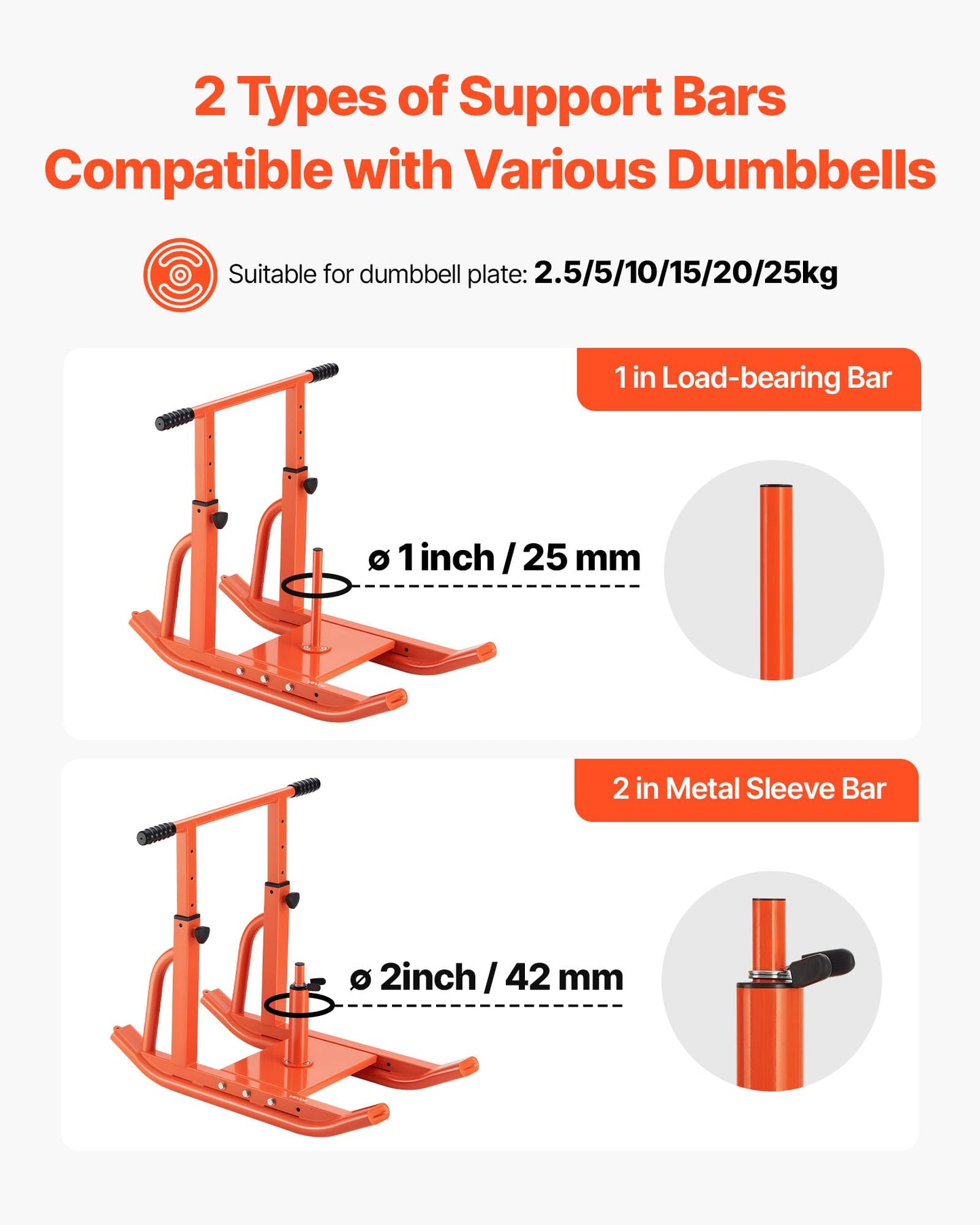 VEVOR Weight Sled, Fitness Training Pull Push Running Sled, Fitness Workout Sled Push Gym Equipment, Adjustable Height Handle, Compatible 1/2 in Weight Plates, Orange, Football Sleds and Chutes