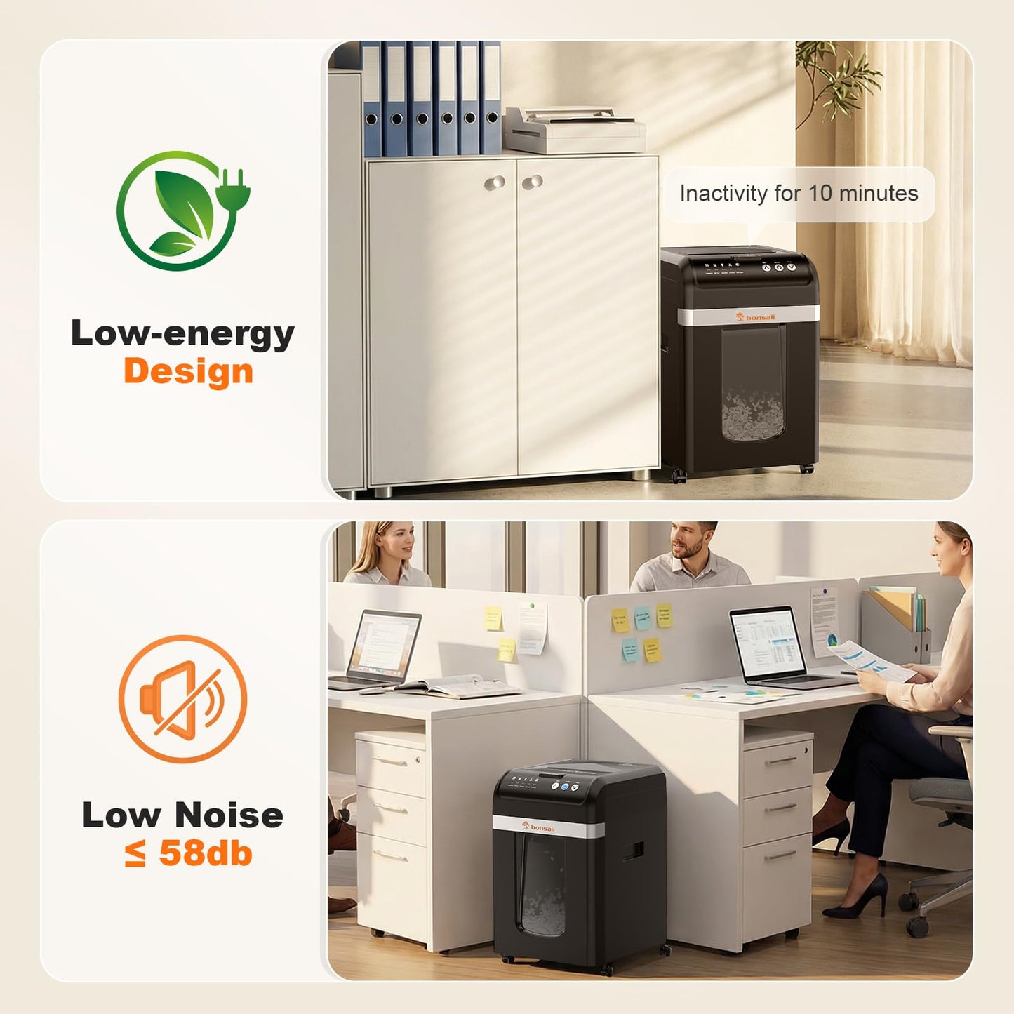 Bonsaii 200-Sheet Auto Feed Paper Shredder, 60-Min Nonstop Heavy Duty Shredders for Office, 8.1-Gal Bin, P4 High Security Micro Cut Large Commercial Paper Shredder for Business (C283-A New Version)