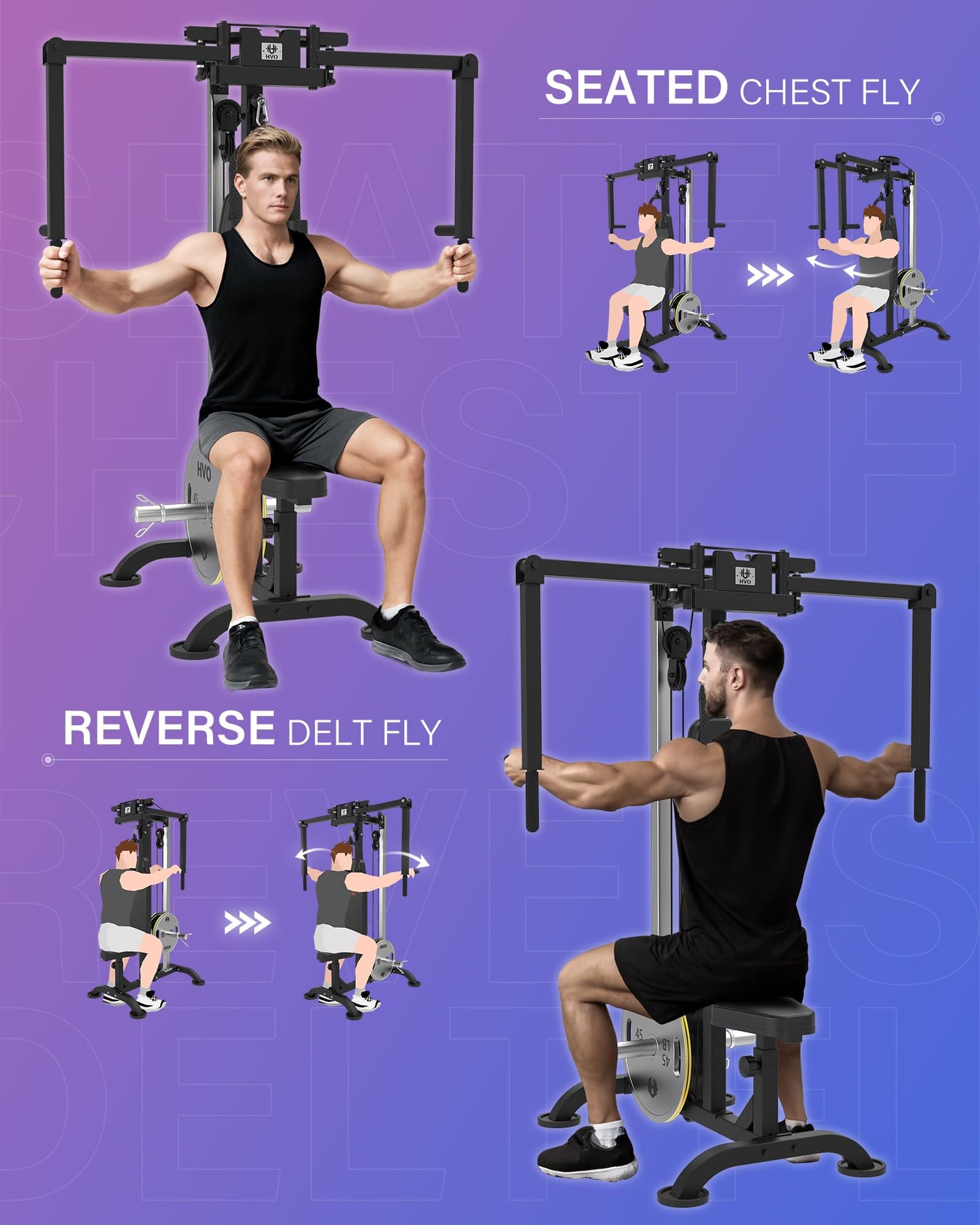 Chest Fly Machine PEC Deck: Fly and Reverse Delt Machine Adjustable Upper Body Home Gym Ab Workout Butterfly Machine for Chest, Back, Pectoral, Rear Deltoid and Shoulder Training Black
