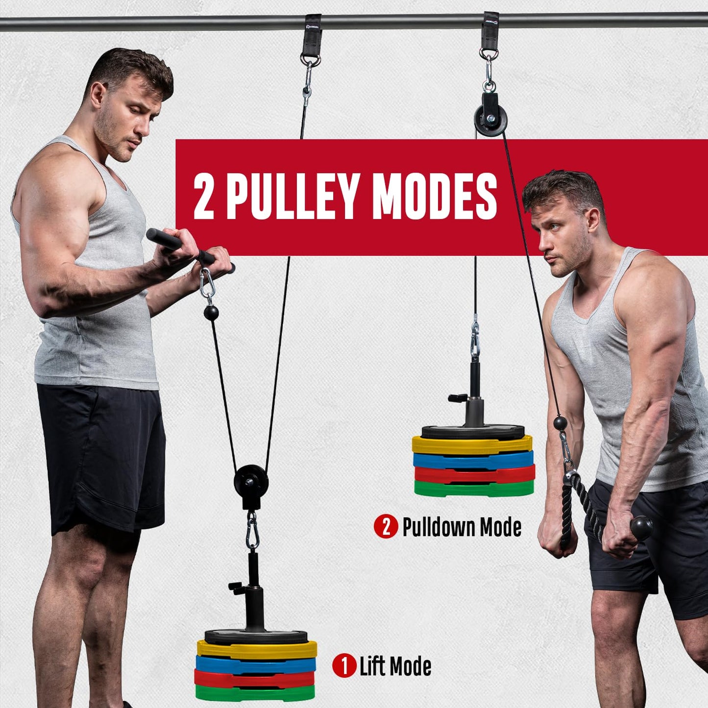 FitBeast Pulley System Gym, Cable Weight Pulley System for Gym LAT Pulldown, Biceps Curl Workout, Ideal Home Gym Equipment for Forearm, Shoulder, Strength Training (Set with Non Multifunctional Bar)