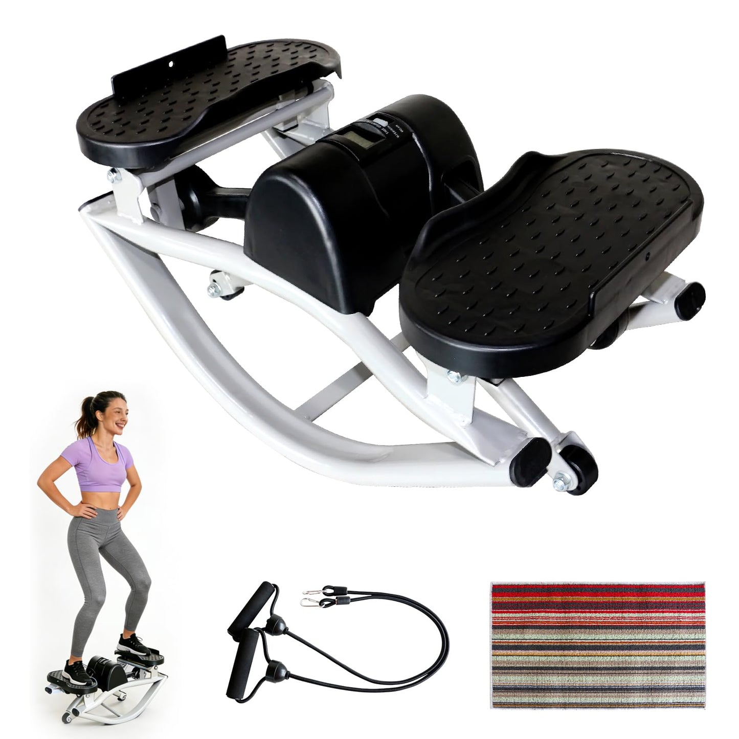 Rock Stepper Side to Side,Steppers for Exercise at Home with Digital Display,Workout Equipment for Home,Apartment and Office. Stepper Exercise Machine for Exercise Fitness Stepper for Arms,Legs