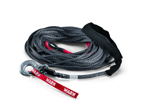 WARN 87915 Spydura Synthetic Winch Cable Rope with Swivel Hook End: 3/8" Diameter x 100' Length, 5 Ton (10,000 lb) Capacity