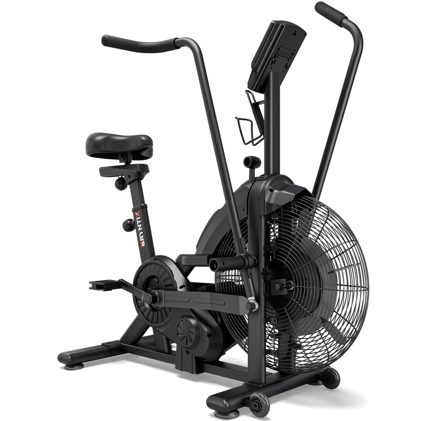 Eryntix Dual Resistance Air Bike, Magnetic & Air Fan Bike with APP Connection, ISCC PLUS Certified, Dual-Action Handlebars for Home Gym HIIT Cardio Full Body Workout (350LBS Capacity) (Carbon Black)