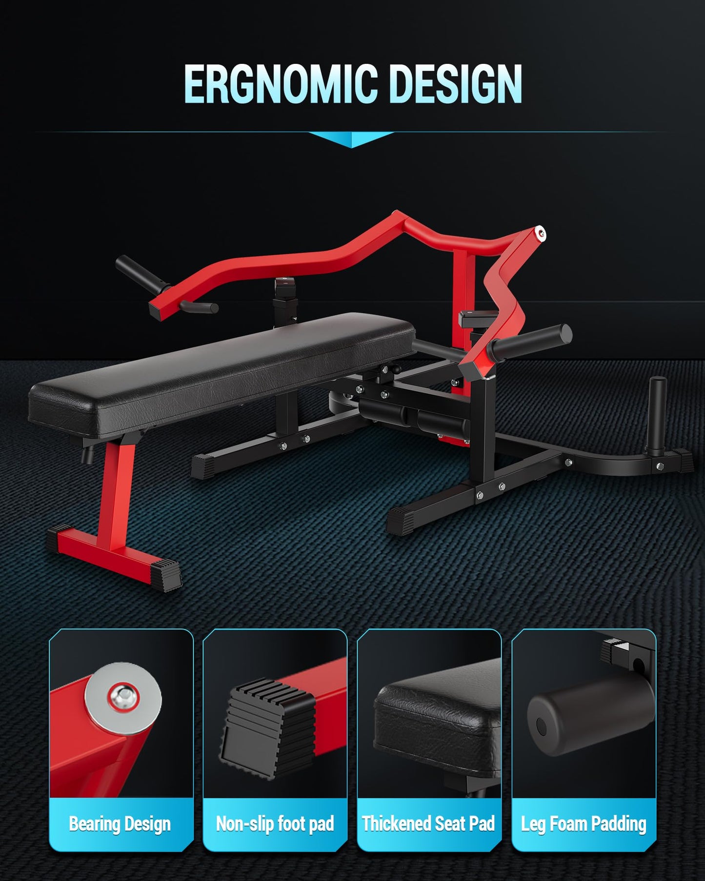 GAOMON Adjustable Bench Press Machine - 1250LBS Capacity Chest Press with Independent Converging Arms for Chest, Shoulder, AB Workouts ,Home Gym Equipment