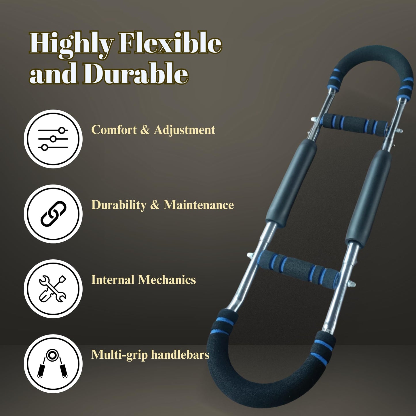 Twister Arm Trainer, Gorilla Bar, Upgraded 3.0 Arm Exerciser for Chest Workout, 80-110lbs Adjustable Twister Resistance Level, Ergonomic Gym Home Strength Bar with Non-Slip Handles with 3D Gloves.