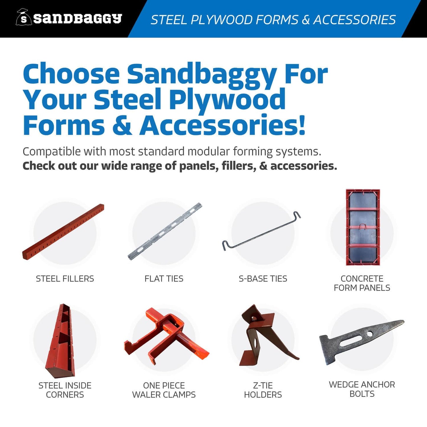 6" x 6" x 8 ft Inside Corners for Steel-Ply Concrete Forms - Sandbaggy (5, 6" x 6" x 8 ft)