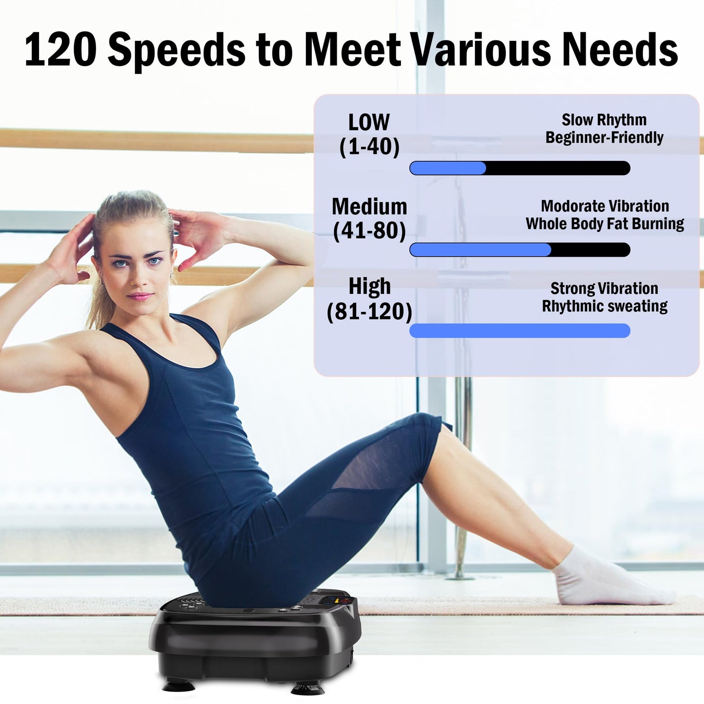 Vibration Plate Exercise Machine Home Fitness Vibrate Stand Shake Board 330 Lbs Capacity Whole Body Workout Shake Board Sport Gym with Fitness Loops & Resistance Bands Weight Loss Gifts for Women Men