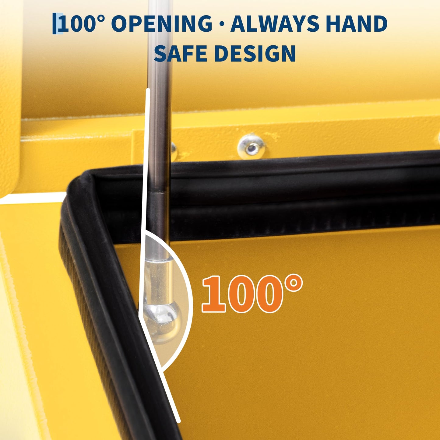 ActiveTrail Heavy Duty Steel Truck Bed Tool Box, 30 Inch Weatherproof Lockable Metal Storage Chest with Gas-Assist Grooved Lid for Pickup, Trailer, RV, Yellow