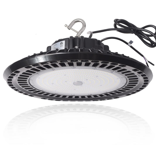 240W UFO LED High Bay Light, 38400LM 5000K LED Warehouse Shop Lights(160LM/W), 0-10V Dimmable Commercial Bay Lighting Fixture, 100-277V 5ft Cord, IP65 Waterproof ETL Listed