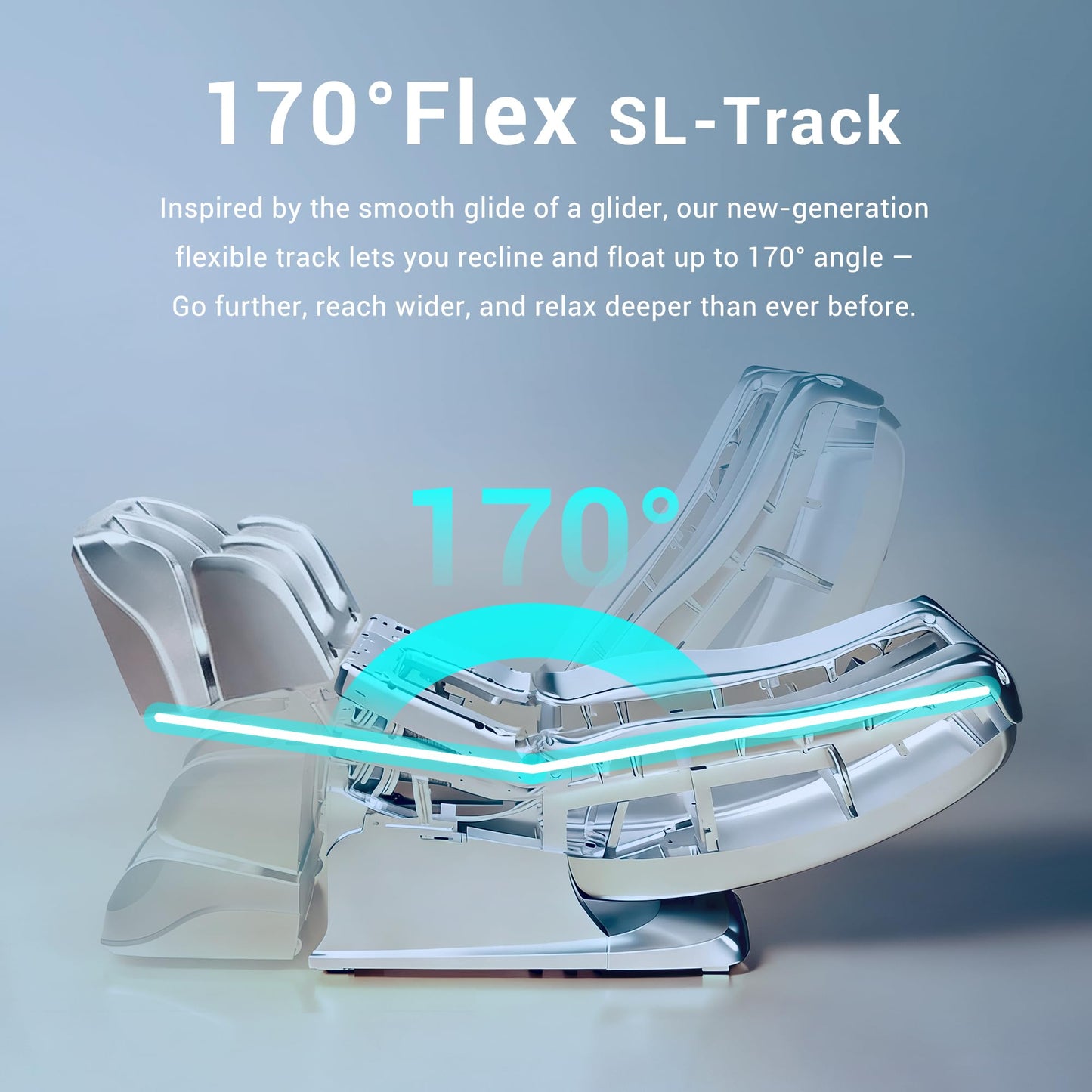 MYNTA Massage Chair Full Body, 170° Flexible SL Track Shiatsu 3D Massage Chairs with Zero Gravity, Bluetooth Speaker, Airbags & Heating, MC1650(Grey)