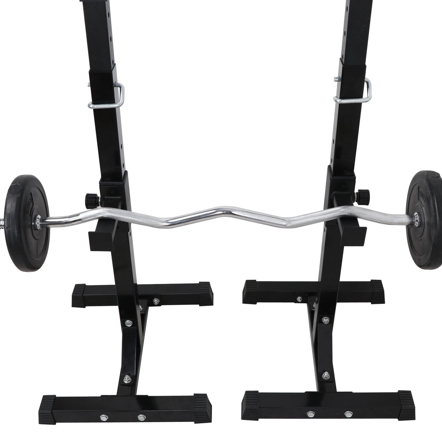 Saturnpower Pair of Adjustable Squat Rack 40inch-66inch Barbell Bracket Solid Steel Free Press Bench, Home Gym Portable Dumbbell Racks Stands, Family Sports Fitness Equipment,Black