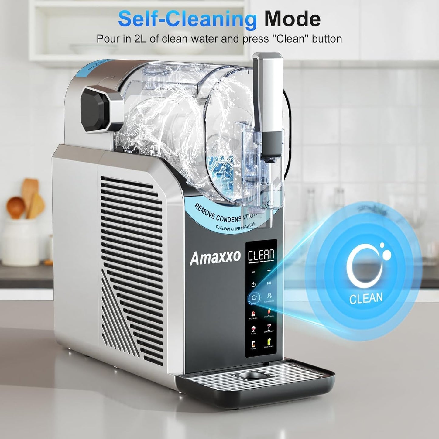 Slushie Machine for Home 15-60Mins - 88oz Slushy Machine Maker No Ice Needed Self Cleaning, Frozen Drink Machine, 7 Preset Programs for Margarita, Frappés, Milkshakes, Soda, Fruit Juice Slushies