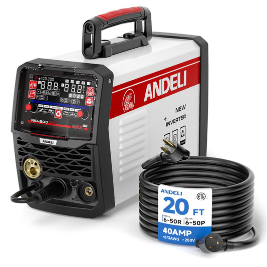 ANDELI 205A MIG Welder & 40Amp 20ft Welder Extension
