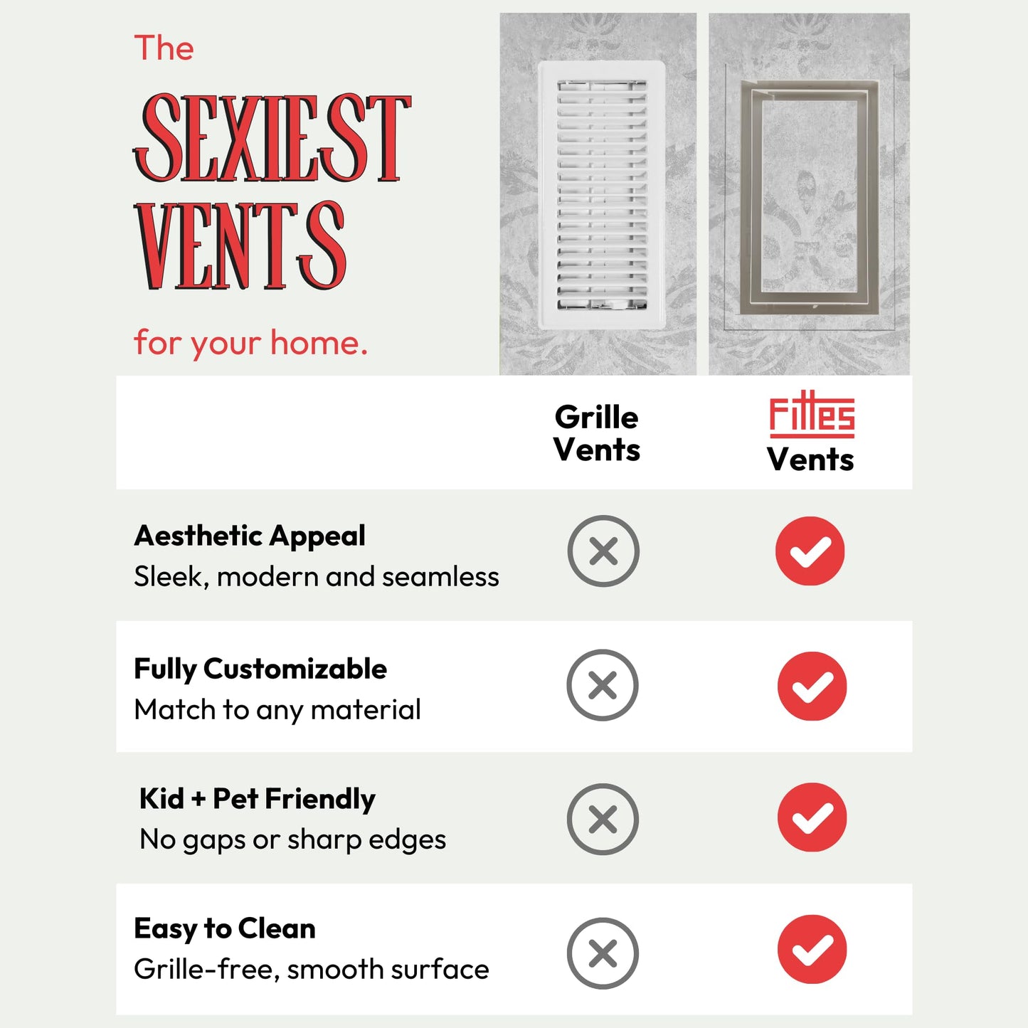 Fittes Framed Wall Vent [Luxe+], Steel HVAC Air Return Register Cover, Customizable Adjustable Increased Airflow Solution for Home or Ceiling, 15-Min DIY Setup, Damper Included – 10"x30.25" – White